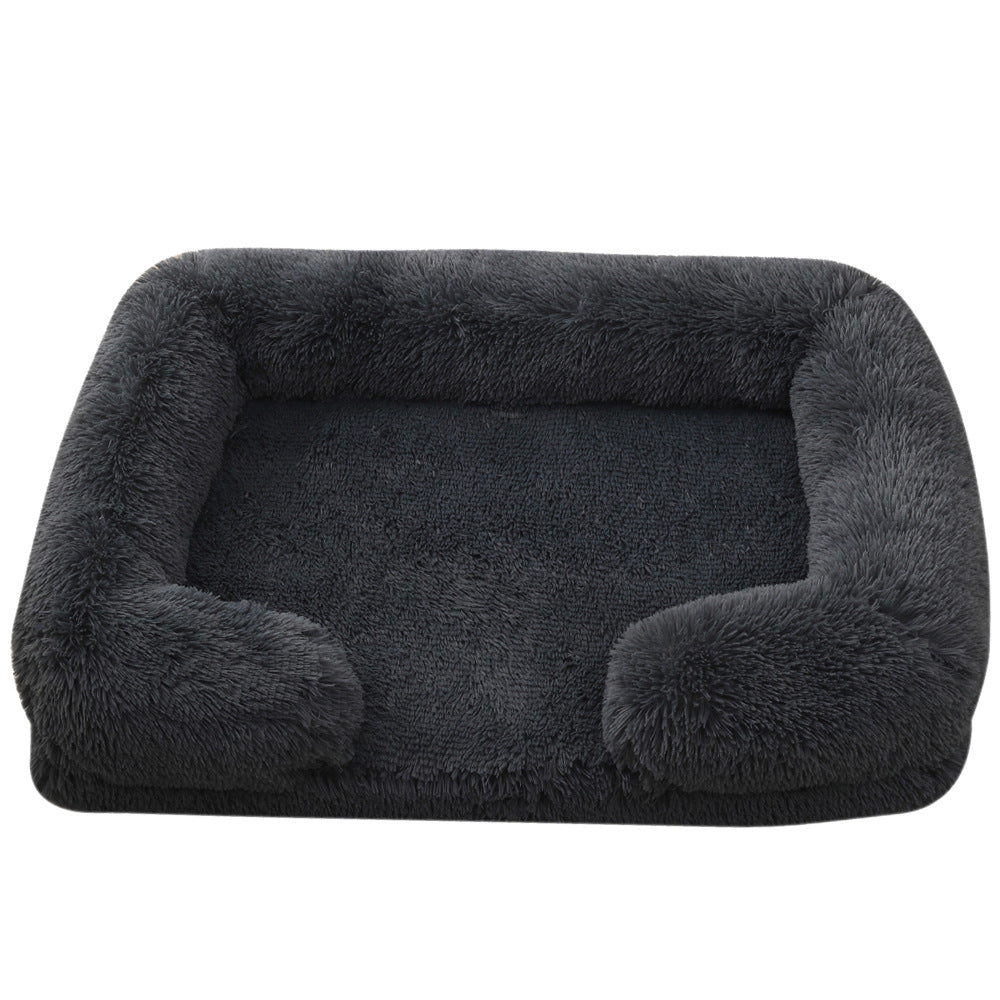 Plush Round Pet Bed For Warm Winter Comfort