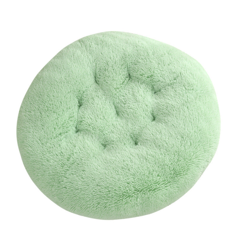 Round Plush Pet Bed Warm Soft Sleep Mat for Pets