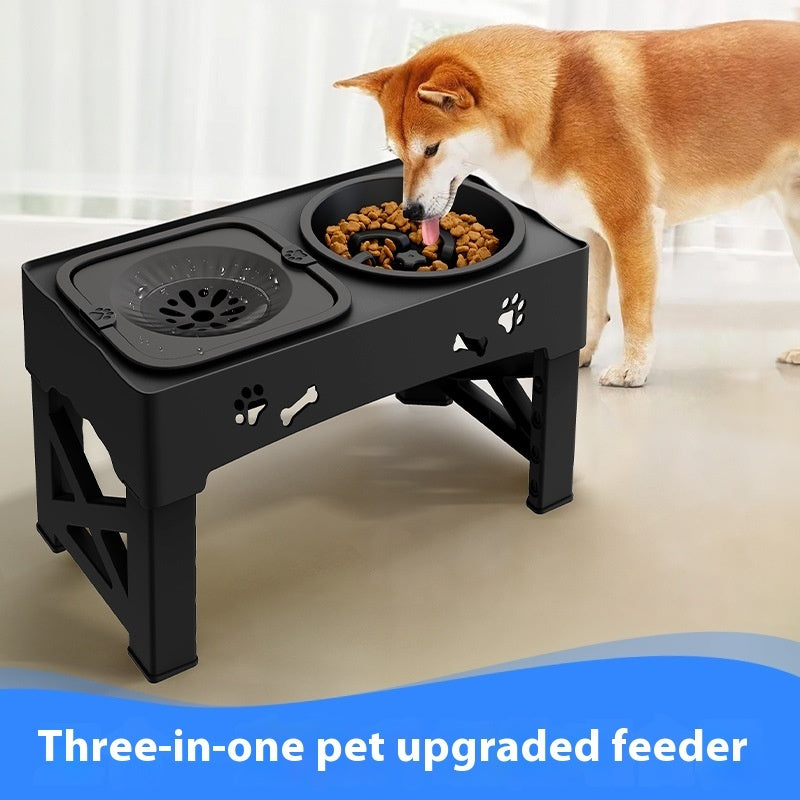 Stainless Steel Double Pet Feeder Elevated Integrated Food Bowl