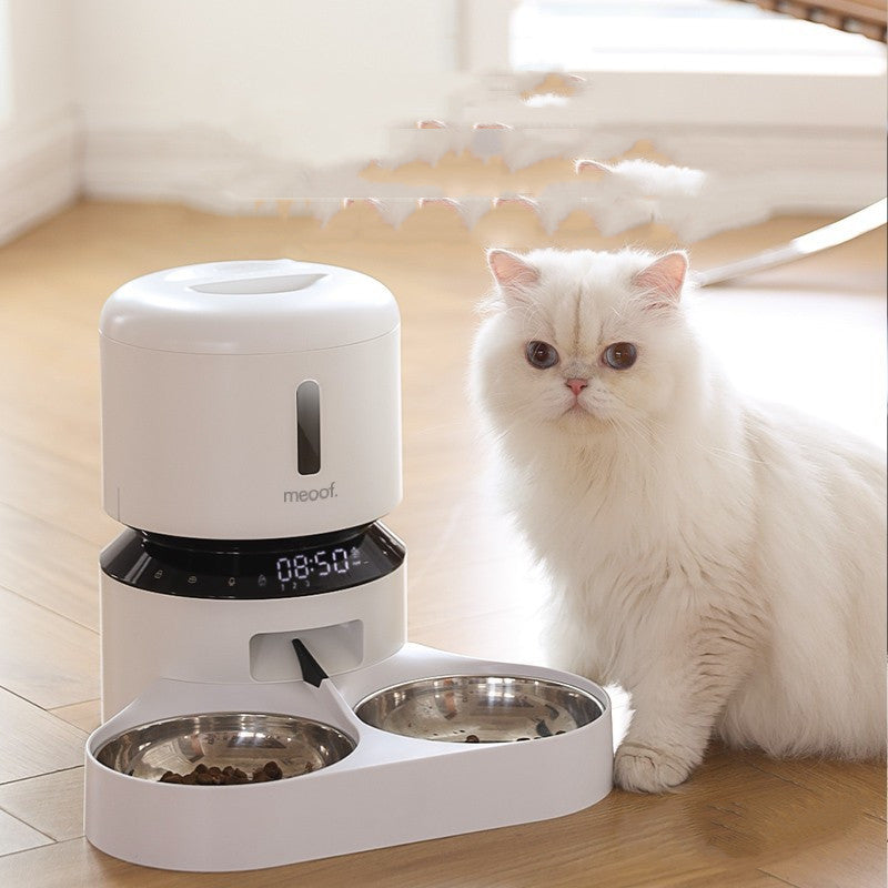 Capsule Automatic Pet Feeder Double Bowl Feeding Station