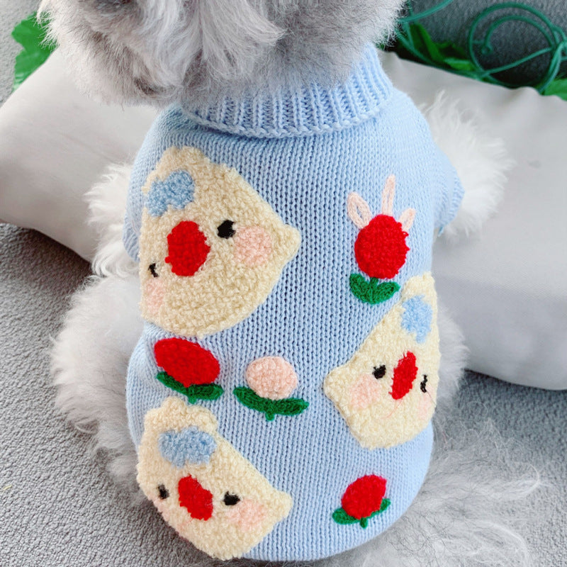 Autumn Winter Short Pet Sweater Soft Warm Knit Clothing