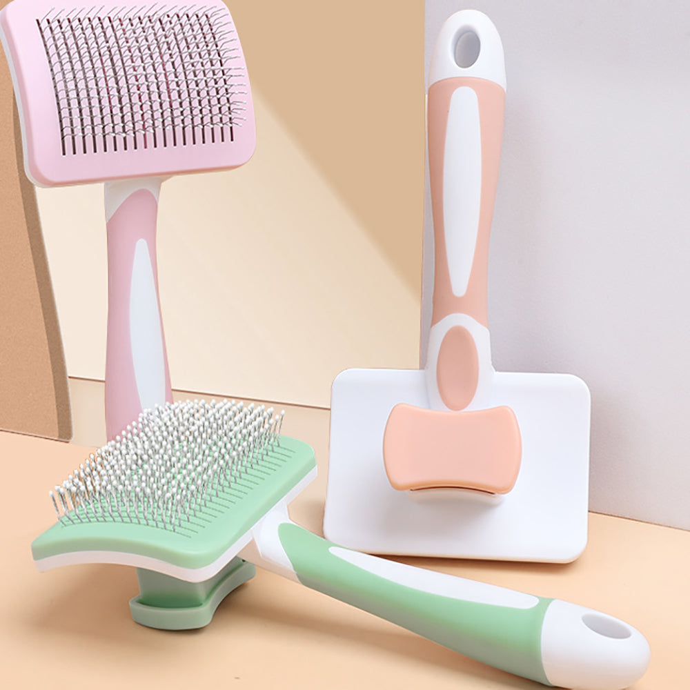 Self Cleaning Slicker Brush For Pet Hair Removal And Grooming