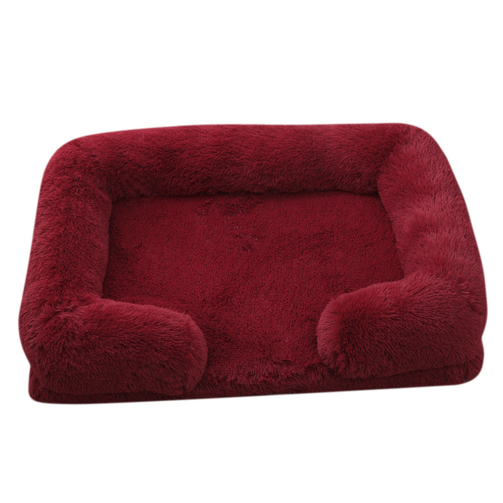 Plush Round Pet Bed For Warm Winter Comfort