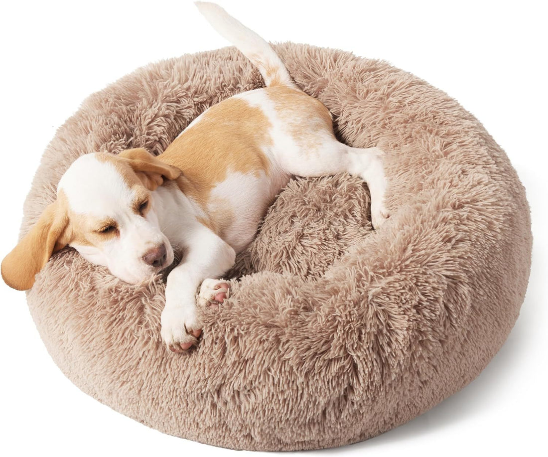 Indoor Solid Color Non-Slip Fluffy Plush Comfortable Pet Bed