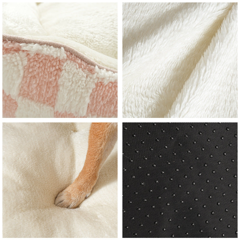 Thickened Warm Plaid Pet Bed Soft PP Cotton Mattress