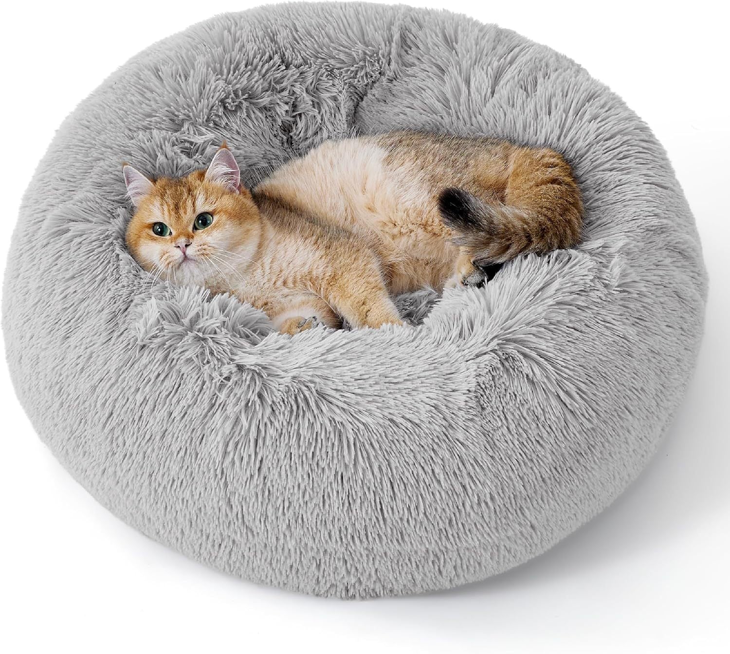 Indoor Solid Color Non-Slip Fluffy Plush Comfortable Pet Bed