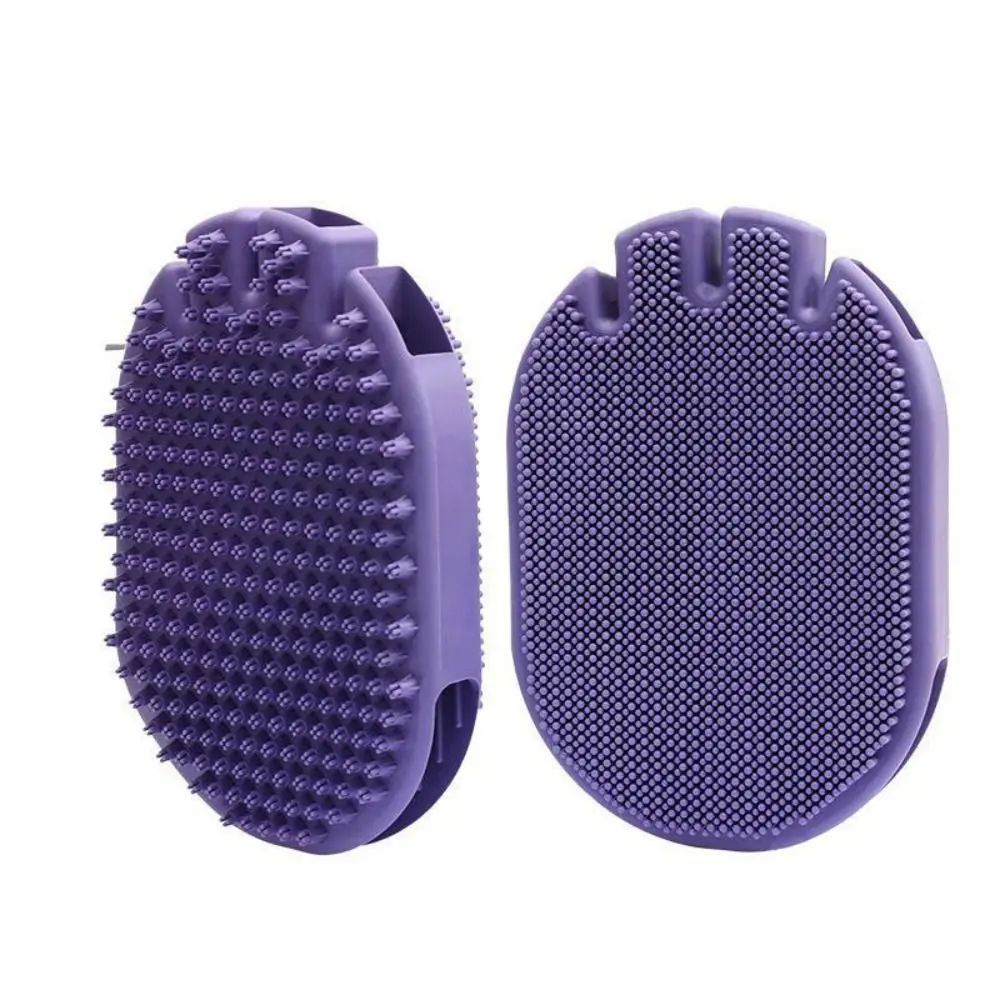 Massaging Pet Shampoo Brush Dual-Sided Soft Bristle Grooming Tool