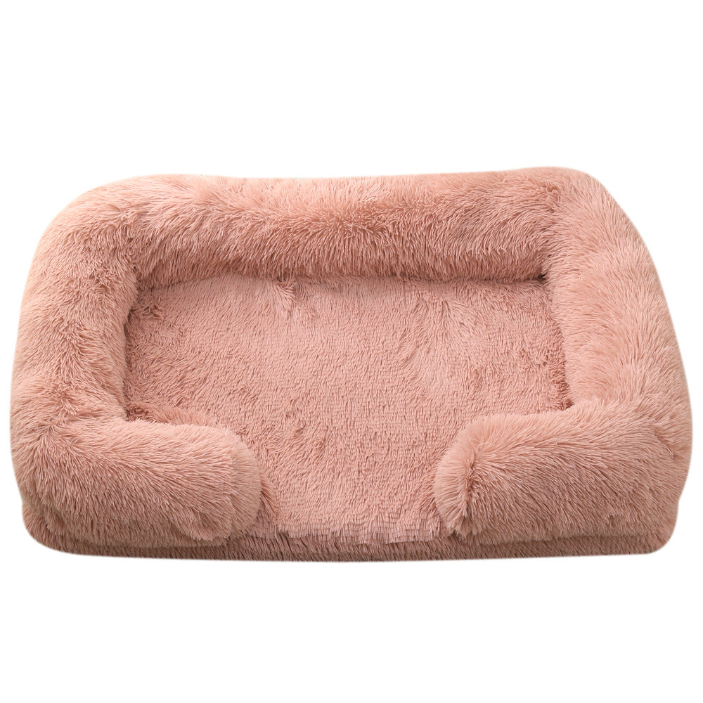 Plush Round Pet Bed For Warm Winter Comfort