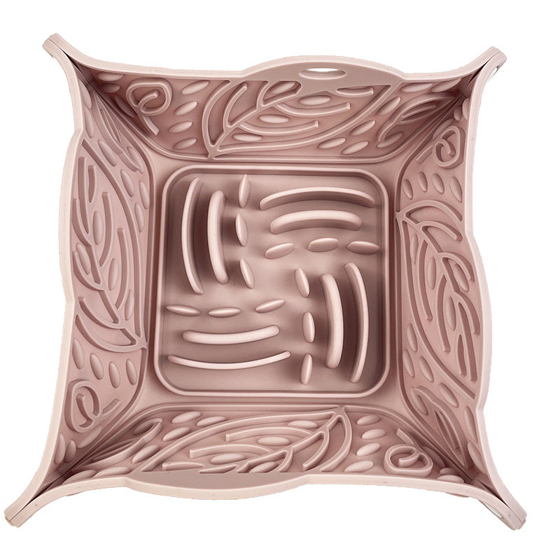 Foldable Silicone Pet Slow Feeding Mat Multifunctional Bowl