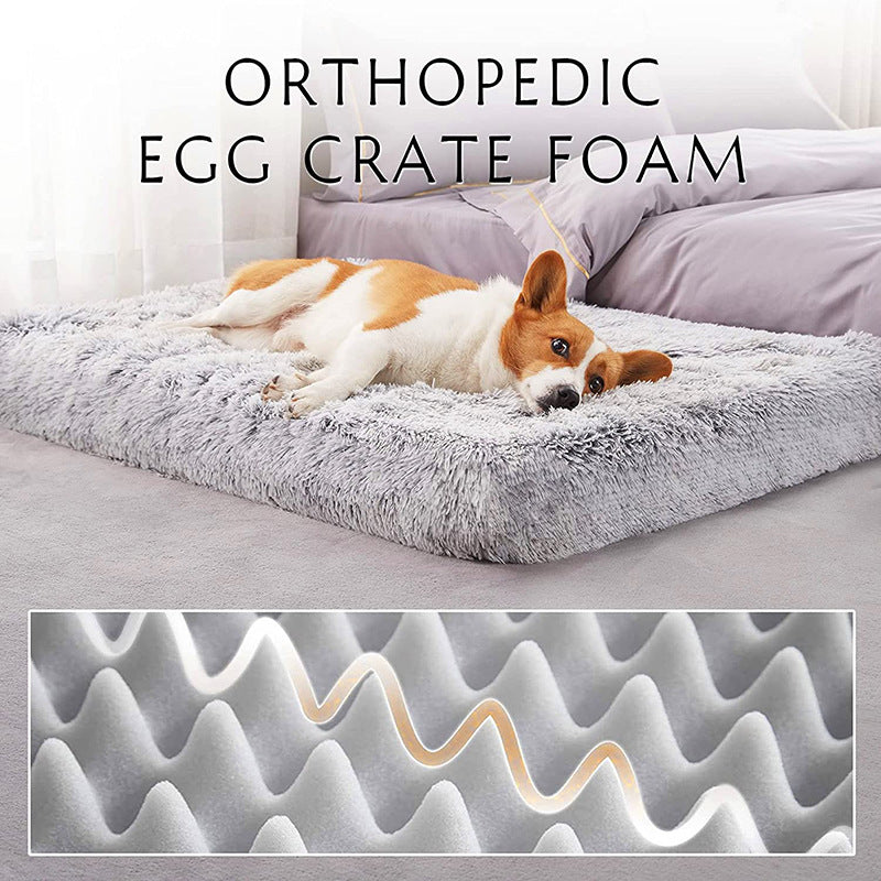 Plush Square Pet Bed Memory Foam Soft Deep Sleep Sofa