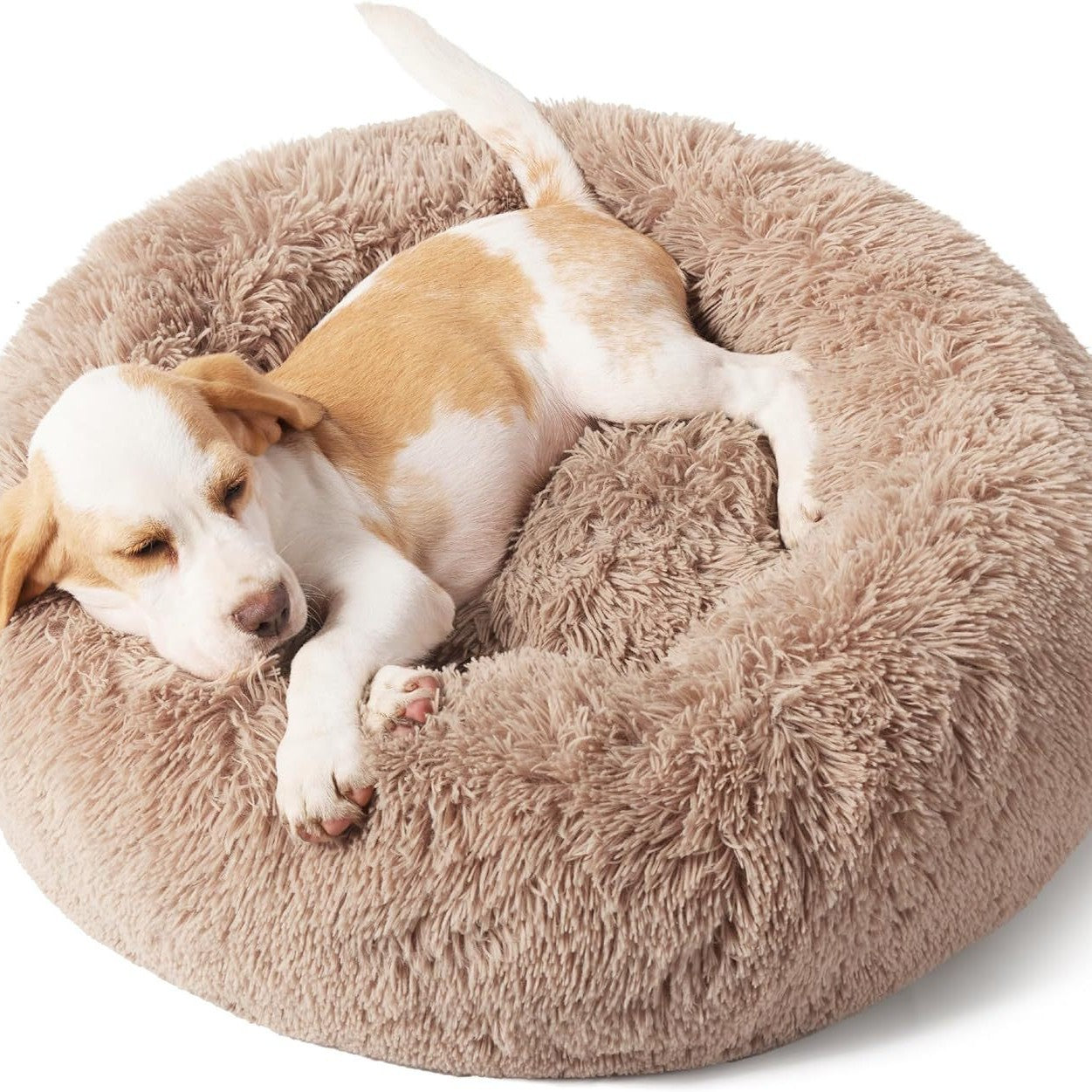 Indoor Solid Color Non-Slip Fluffy Plush Comfortable Pet Bed