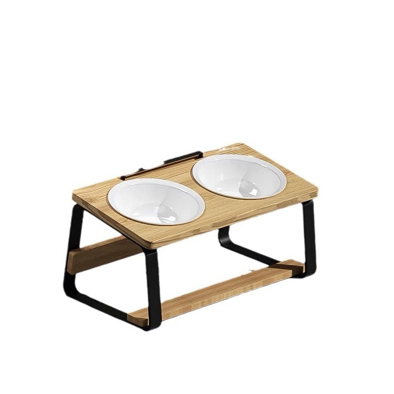 Ceramic Double Pet Bowl Water and Food Holder with Neck Support