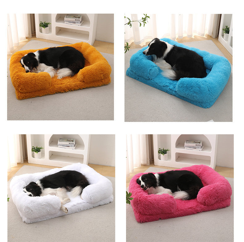 Plush Round Pet Bed For Warm Winter Comfort