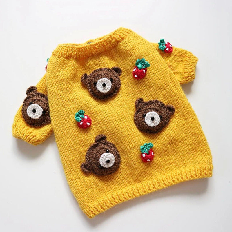 Autumn Winter Short Pet Sweater Soft Warm Knit Clothing