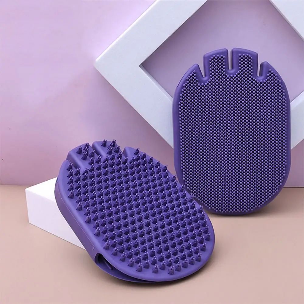 Massaging Pet Shampoo Brush Dual-Sided Soft Bristle Grooming Tool